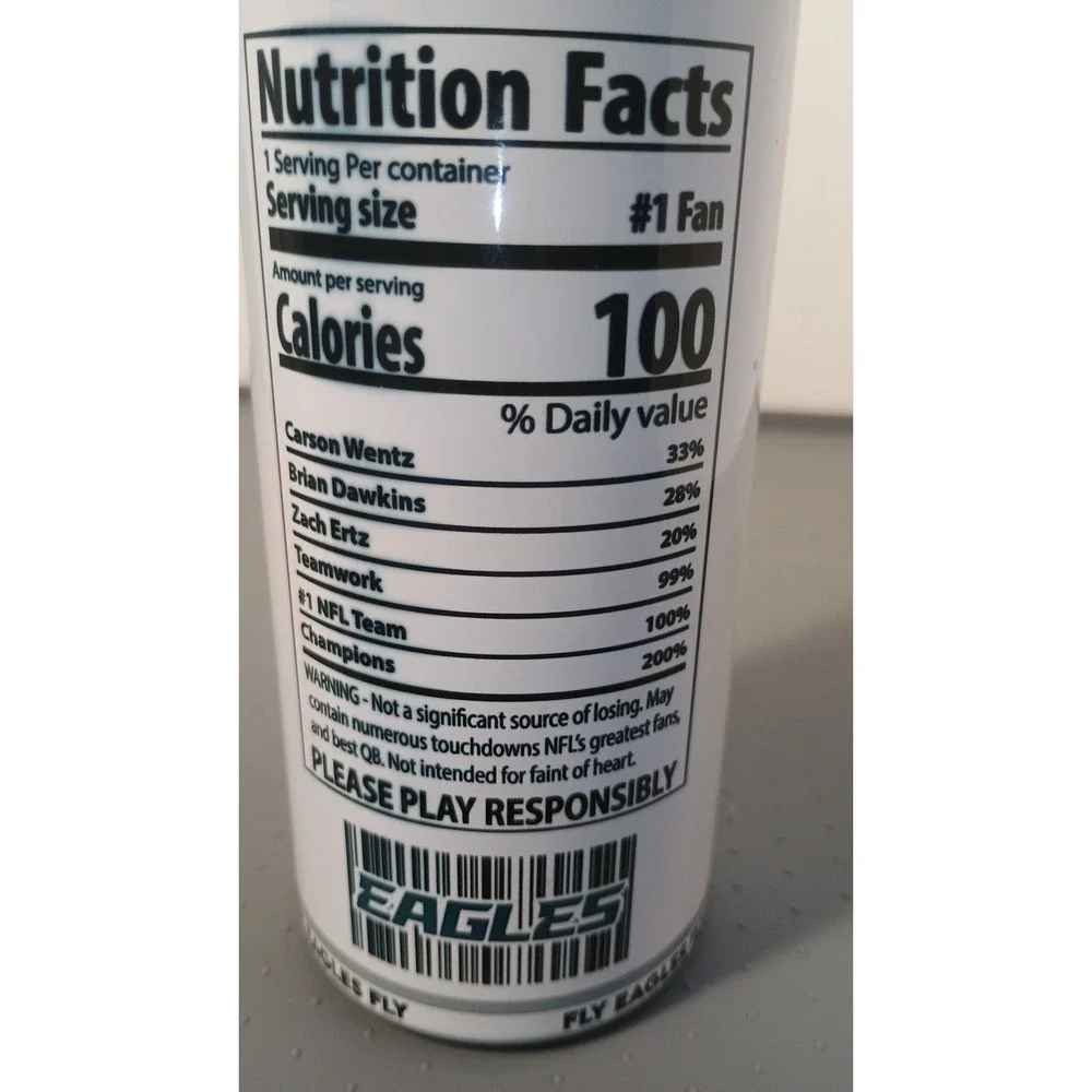 HOGG Philadelphia Eagles Tumbler Unique 20oz White Excellent Seltzer Parody